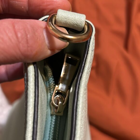 Mint Green and White Tote Bag - Picture 8 of 14